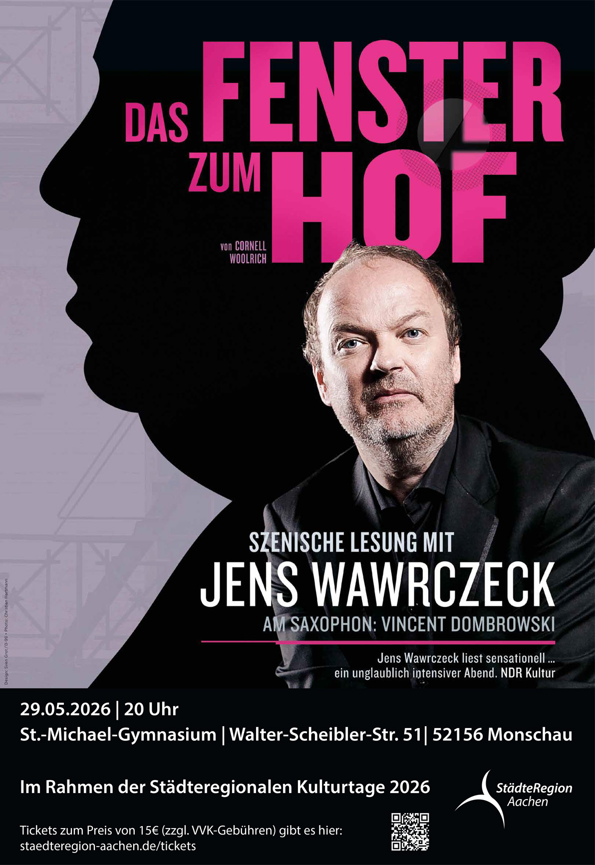 Veranstaltungsplakat zu "Das Fenster zum Hof" am 29.05.2026 in Monschau